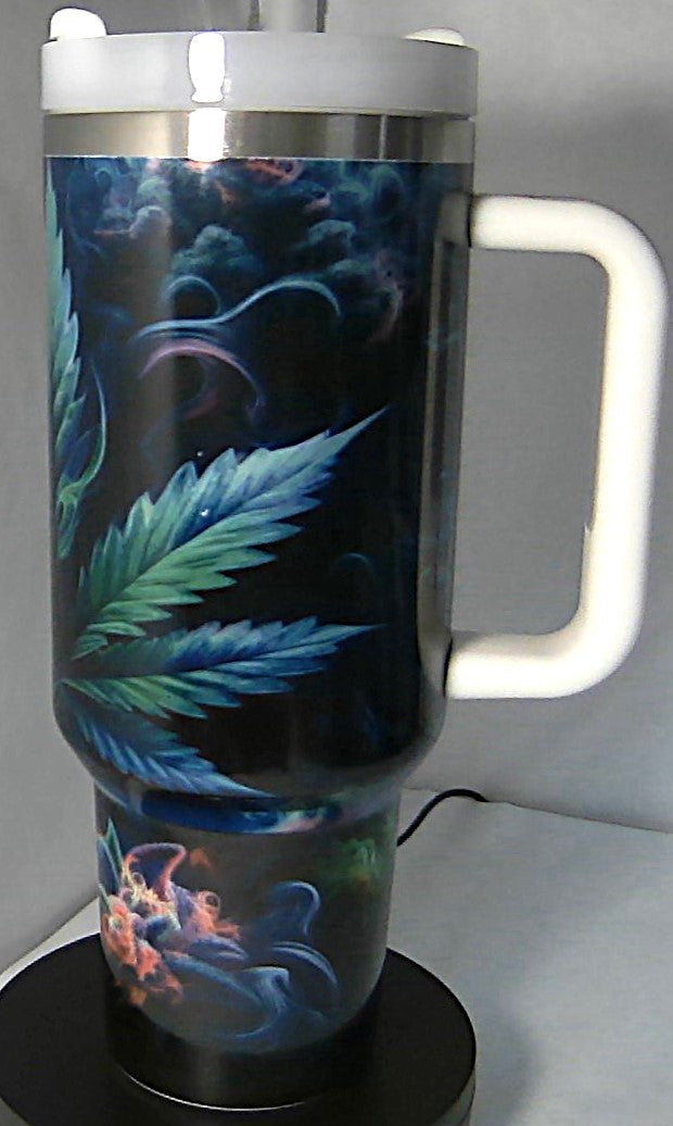 Psychedelic Leaf 40oz Insulated Tumbler for Cannabis Enthusiasts