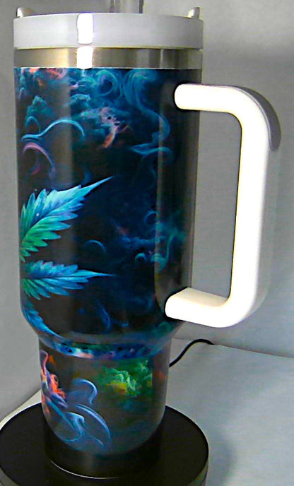 Psychedelic Leaf 40oz Insulated Tumbler for Cannabis Enthusiasts