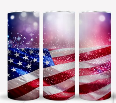 Rippled American Flag 20oz Skinny Tumbler for Independence Day